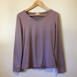 Lavender Womens Soft and Stretchy Long Sleeve Top - S